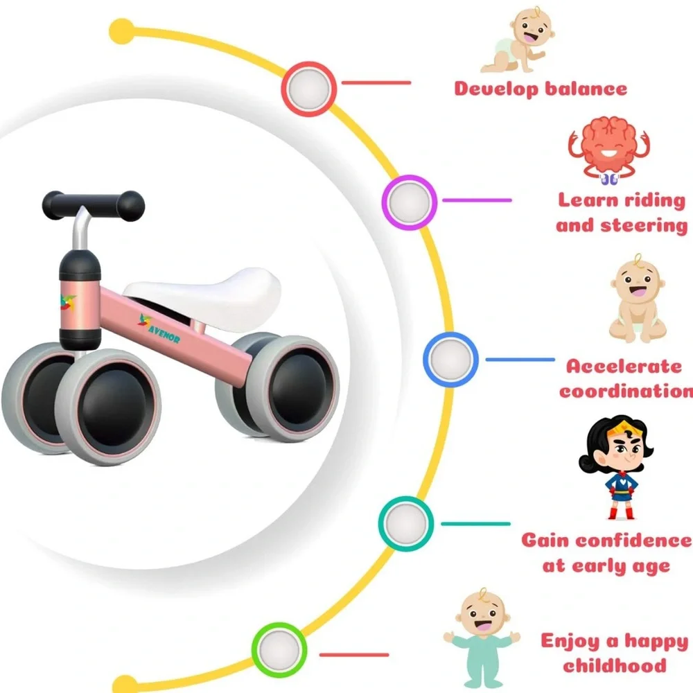 Avenor l Pink and White l Baby Balance Bike - Picture 4 of 6